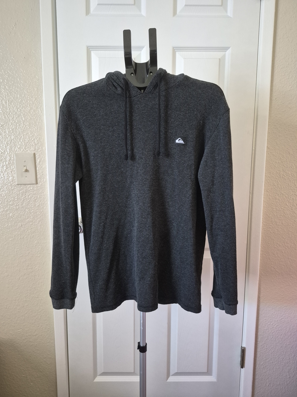 Quiksilver Men's Charcoal Knit Hooded Long Sleeve